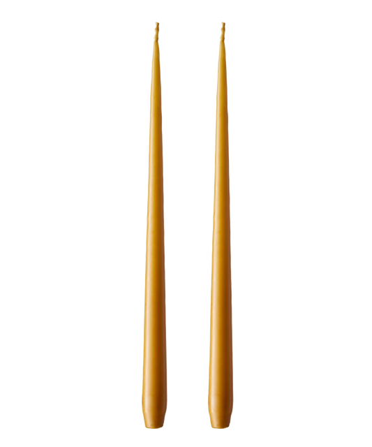 Warm Amber Taper Candle Set