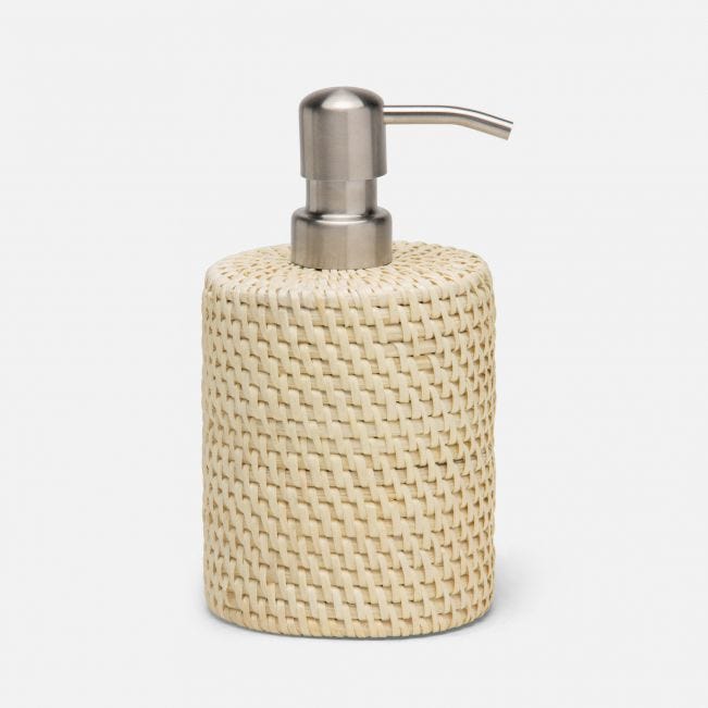 Cream Rattan Soap Pump