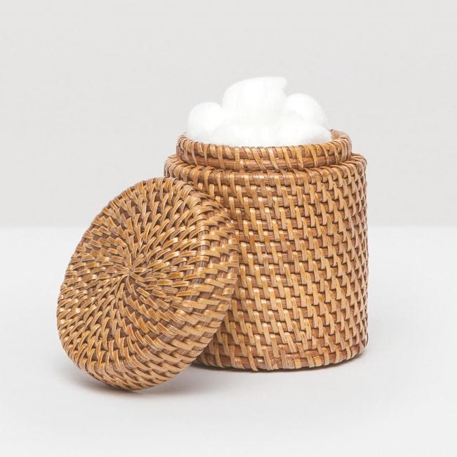 Natural Rattan Round Canister