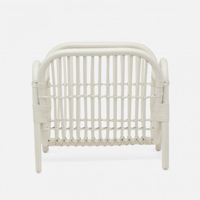 White Rattan Magazine Holder