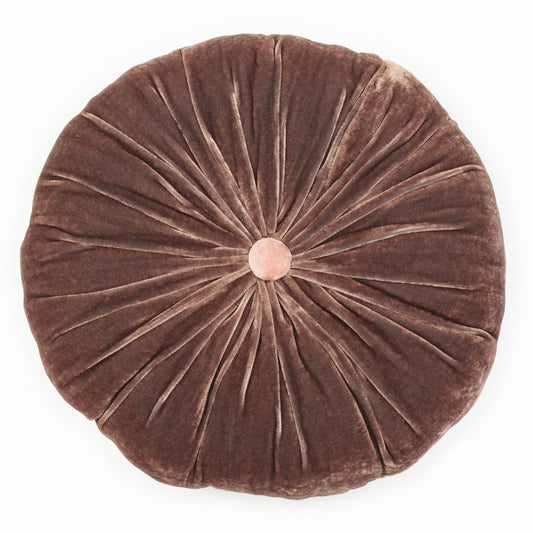 Circular Pleated Silk Velvet in Cappuccino