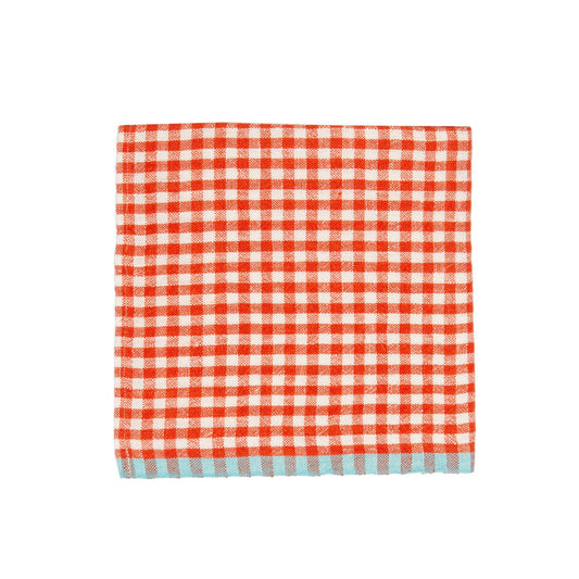 Orange & Aqua Gingham Napkin Set