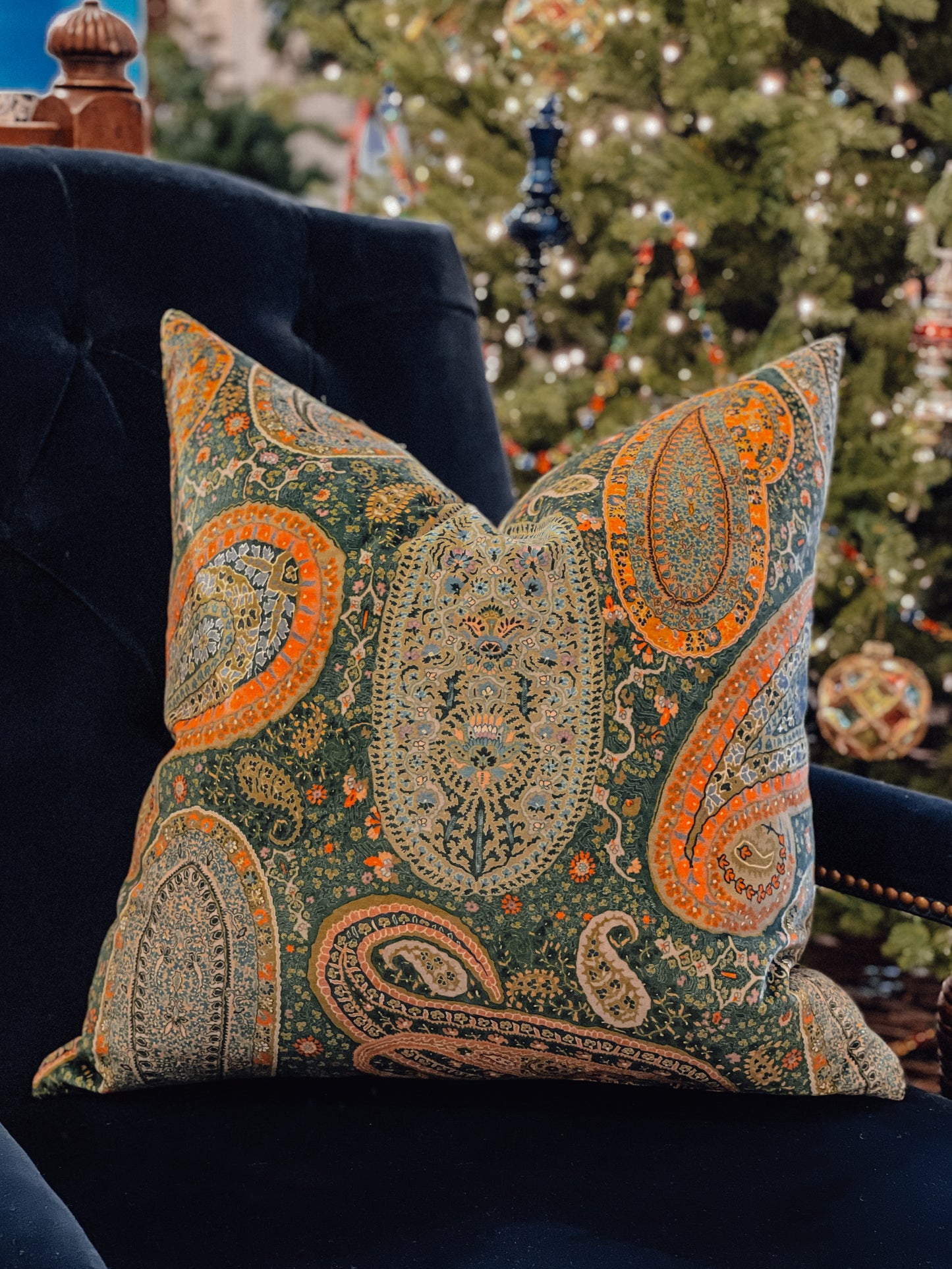 Custom 31 Westgate Pillow Peregrine Velvet Emerald