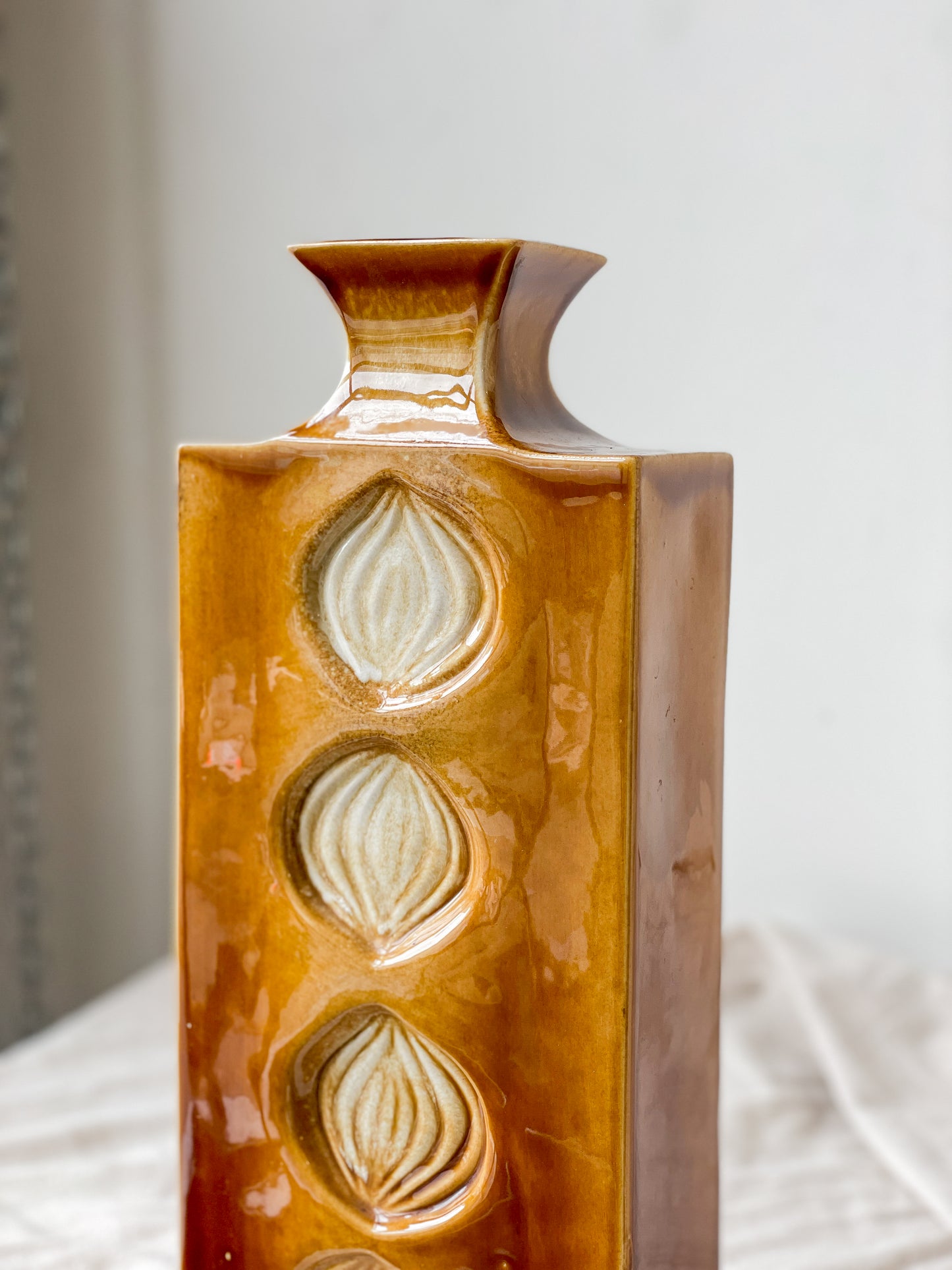 Vintage Square Ceramic Vase