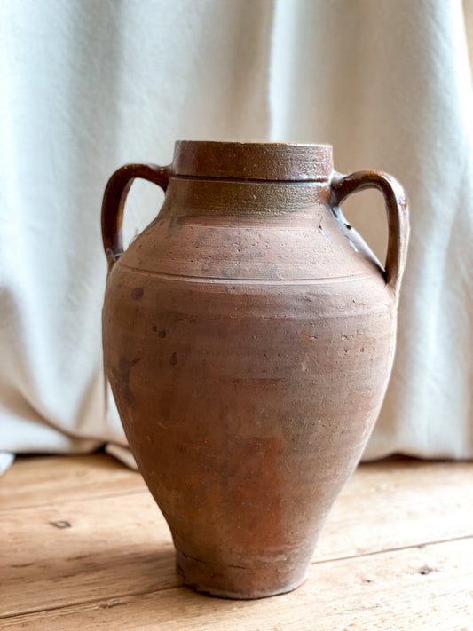 Vintage Terracotta Double Handle Jug (India)