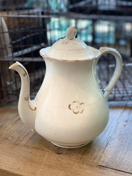 Vintage White Glazed Teapot