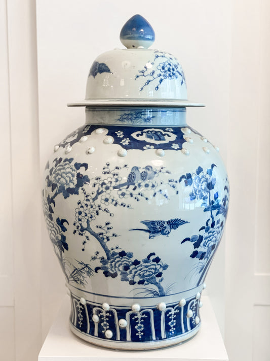 Blue & White Ginger Jar (Sold as Pair)