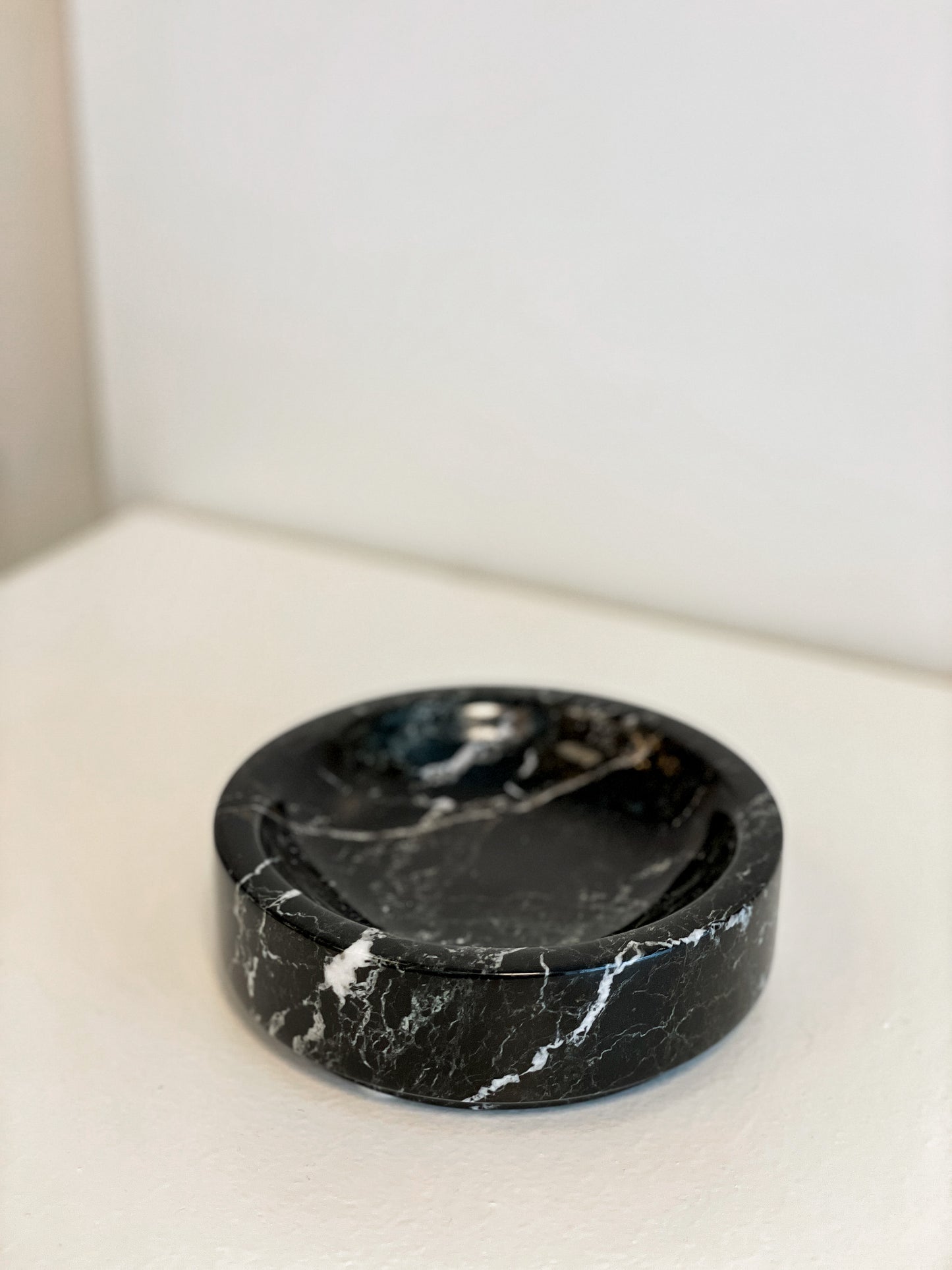 Black Zebra Marble Soap Dish