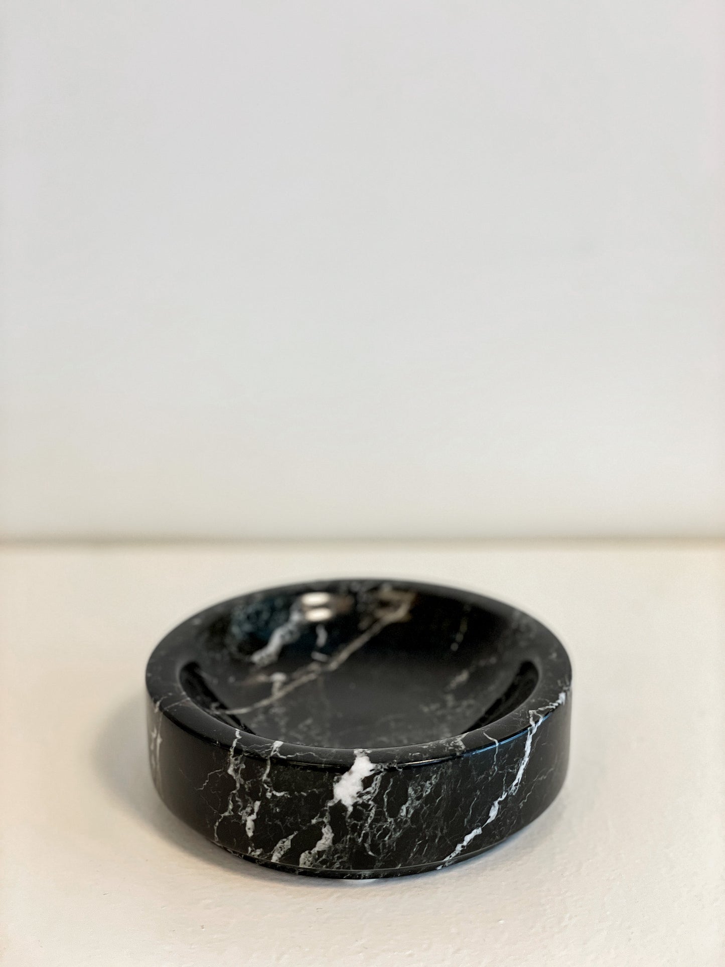 Black Zebra Marble Soap Dish