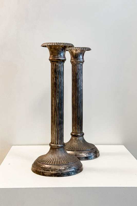 Fluted Column Candlesticks (Pair)