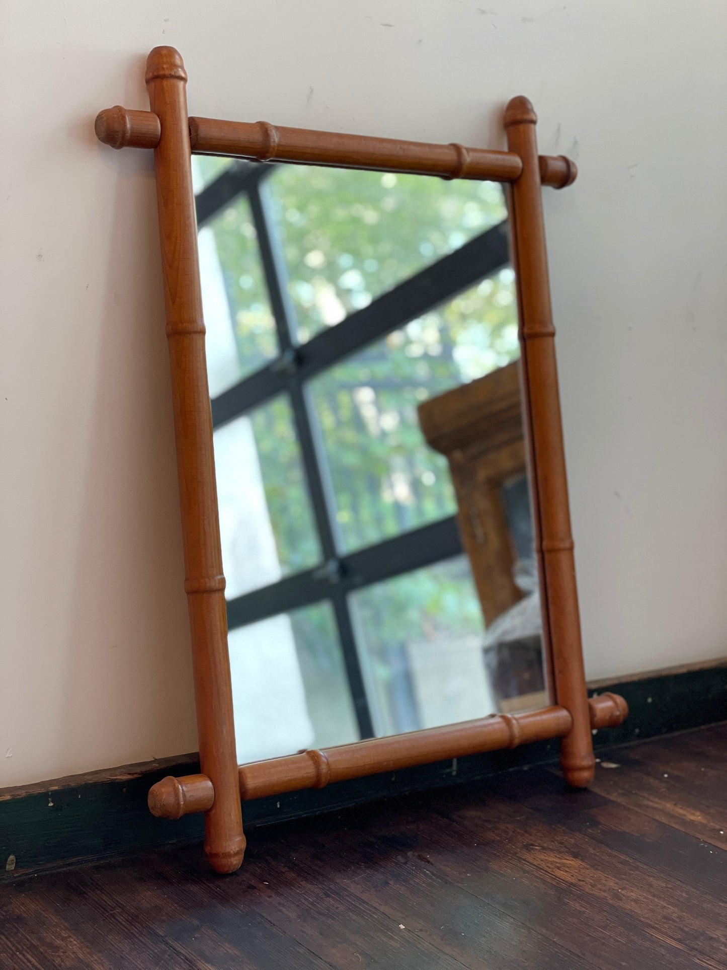 Vintage Natural Bamboo Mirror