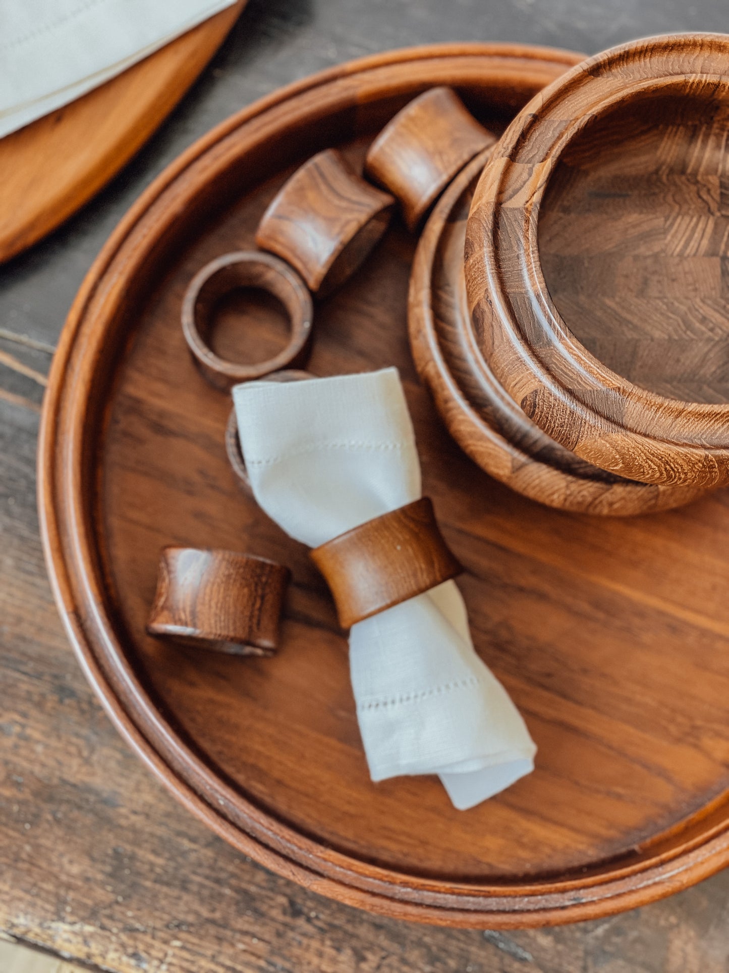 Vintage Teak Serving Tray