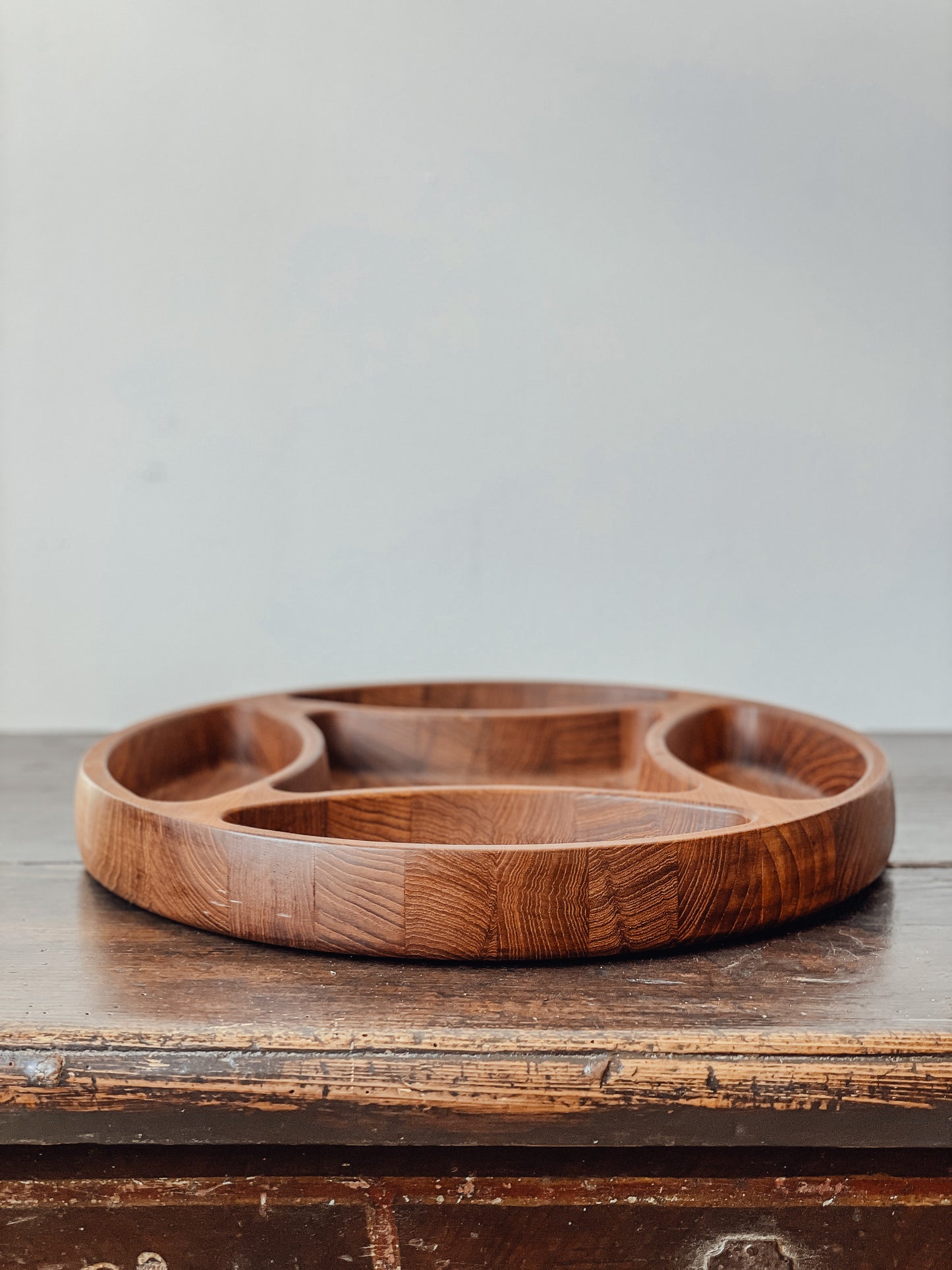 Vintage Teak Divided Serving Tray