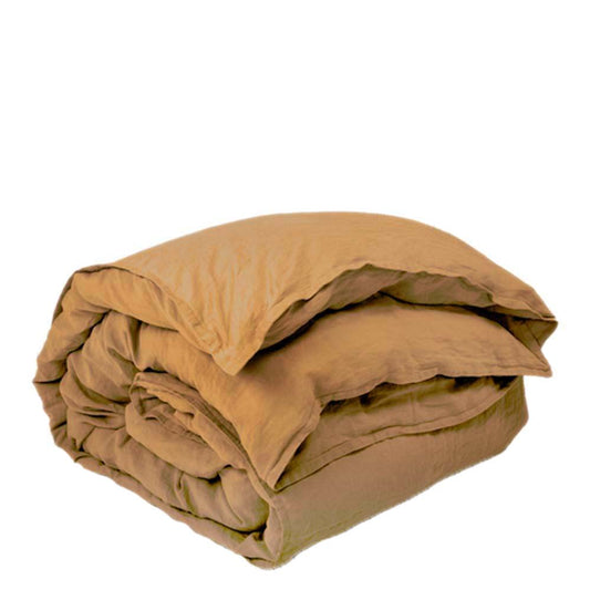 Washed Linen Bedding in Mustard