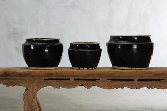 Vintage Black Jars