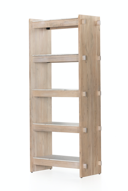 Acacia & Marble Bookcase