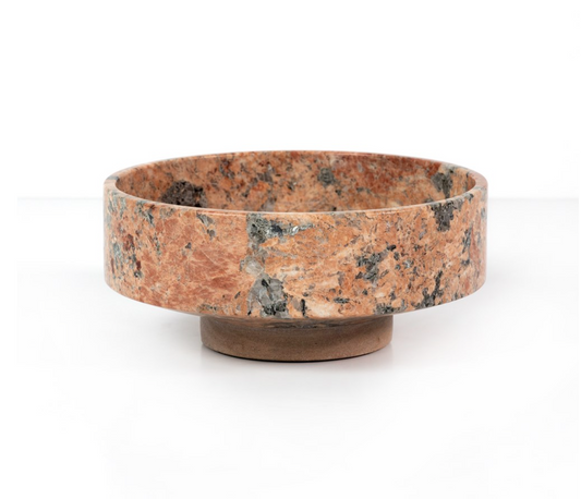 Red Dune Marble Footed Bowl