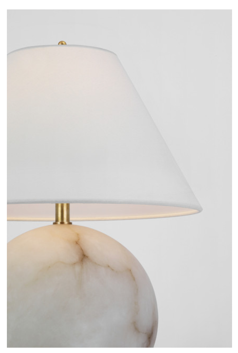 Price Alabaster Table Lamp with Linen Shade