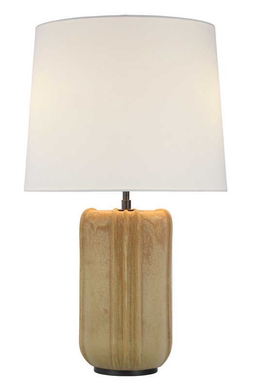 Minx Large Table Lamp in Yellow Oxide with Linen Shade