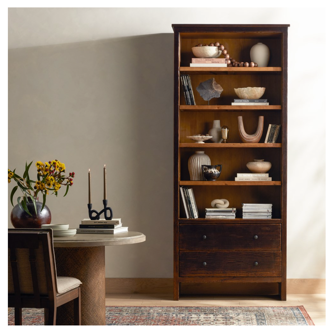 Walnut & Pine Bookcase