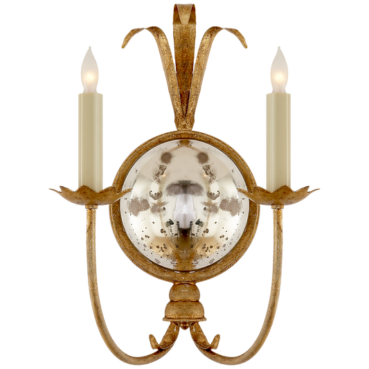 Gramercy Double Sconce in Gilded Iron