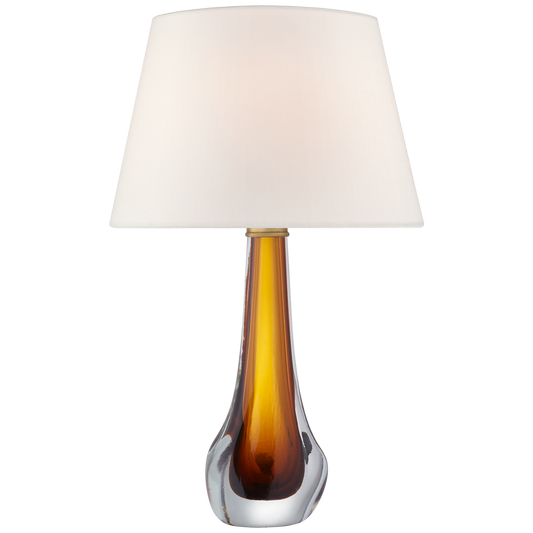 Large Amber Glass Table Lamp