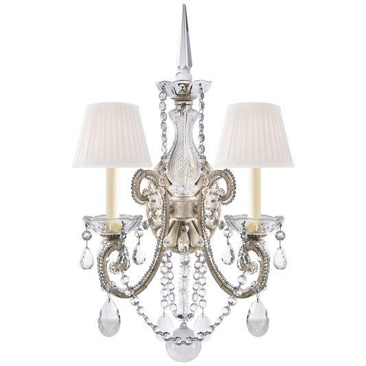 Adrianna Double Sconce in Antique Silver