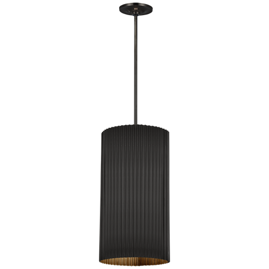 Medium Rivers Fluted Pendant in Bronze