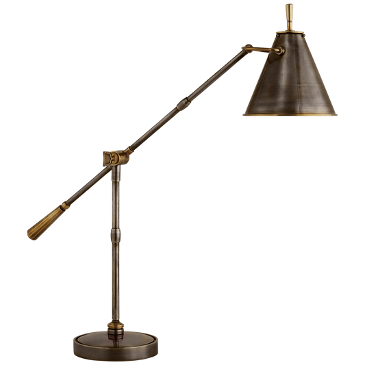 Goodman Table Lamp in Bronze and Hand-Rubbed Antique Bras