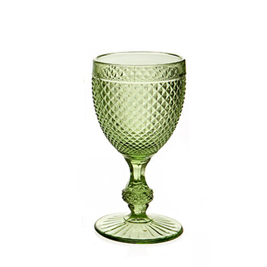 Green Diamond Wine Glass