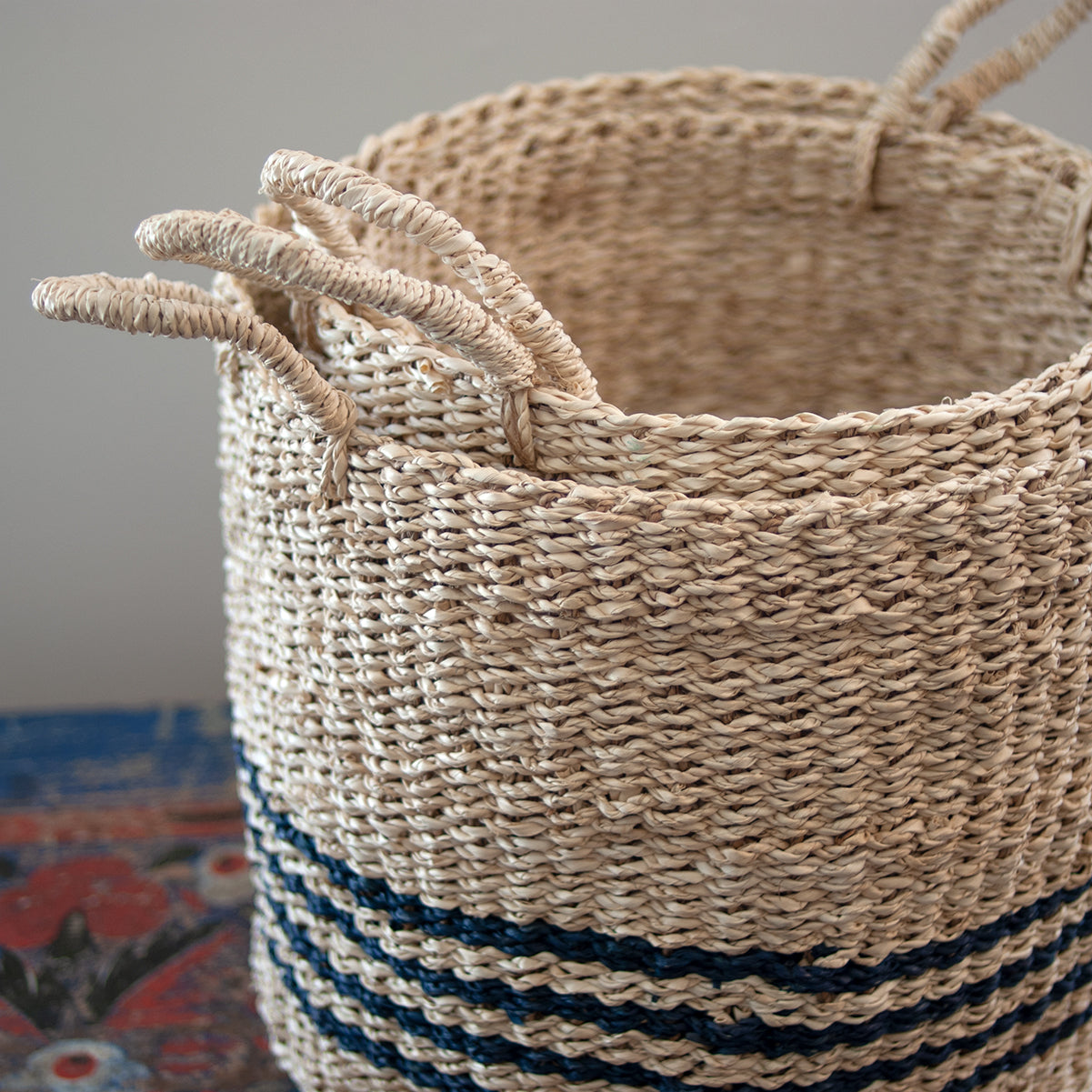 Nantucket Seagrass Baskets - Island Stripe