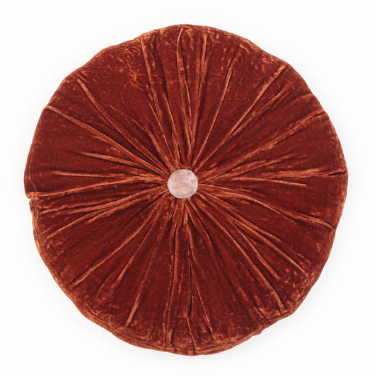 Circular Pleated Silk Velvet in Cerise